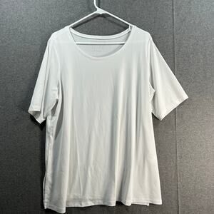 Susan Graven Modern Essentials Rea Liquid Knit A-Line Tunic White Size 1X